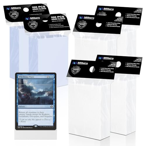 400 Pack Card Sleeves, 200 Matte White Trading Card Sleeve and 200 Inner Sleeves Ideal for Double-Sleeving, Fit for MTG, TCG and Game Cards - color: White, size: 400 Pack