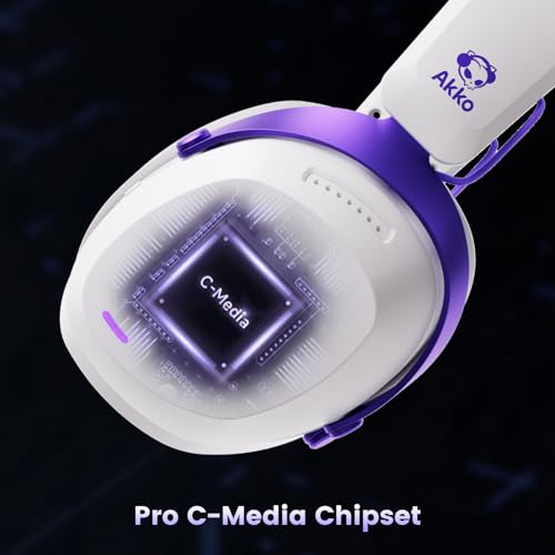 Akko GH300 Wireless Gaming Headphone, Quad-Mode Connectivity White Headset with 50mm Drivers, Virtual 7.1 Surround Sound, Noise Cancelling Mic, RGB Lights Compatible with Laptop, Desktops - color: White