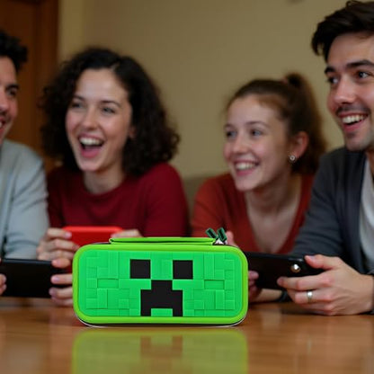 QUBAMG Switch 2 Carrying Case, Hard Shell Protective Carry Travel Case Compatible with Nintendo Switch 2 (2025) Pouch with Built-in Stand 5 Games Cartridges for Console & Accessories Green Pixel - color: Switch 2 Green