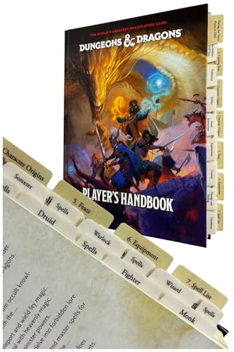 DND 2024 Player’s Handbook Index Tabs. 110 Premium Sticky Tabs for the Dungeons and Dragons 2024 Player Handbook with 2 Erasable Character Sheets.