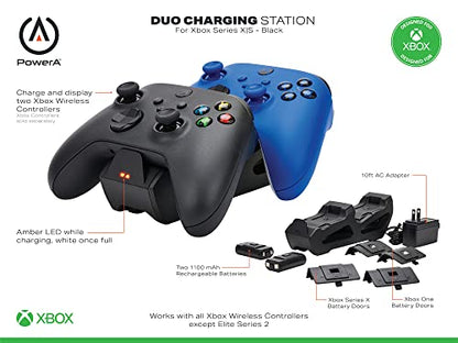 PowerA Duo Charging Station for Xbox Series X|S - Black, Wireless Controller Charging, Charge, Rechargeable Battery, Xbox Series X|S, Xbox One - style: Duo Charge Black