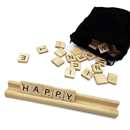 Yuanhe Scrabble Letter Tile Holders - Wooden Scrabble Rack Tray Set of 4, for Crafts and Game Stands - style: 4PCS