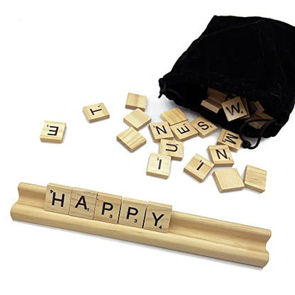 Yuanhe Scrabble Letter Tile Holders - Wooden Scrabble Rack Tray Set of 4, for Crafts and Game Stands - style: 4PCS