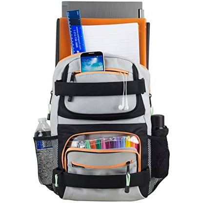 Eastsport Travel Skateboard Backpack Double Strap Laptop Bag Multi-Sport Design for Men and Women, Light Khaki - color: Light Khaki