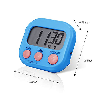 Weewooday 4 Pcs Large Classroom Timers, Magnetic Digital Kitchen Timer Bulk, Loud Alarm Electronic Countdown Stopwatch Multifunction for Classroom Office Cooking Baking Teacher Lab Gym (4 Colors) - color: 4 Colors