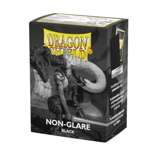 Dragon Shield | Standard Size Card Matte Sleeves | 100 CT - Non Glare Smooth & Tough Premium TCG Sleeves | Compatible with Pokemon, Flesh & Blood, One Piece & Magic the Gathering | Black - color: Black