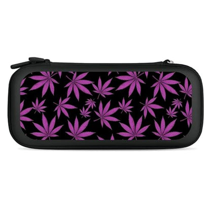 Portable Hard Shell Case Compatible with Nintendo Switch, Shockproof Game Console Holder Bag with Carrying Straps, Purple Weedleaf Leaves - color: Design (220)