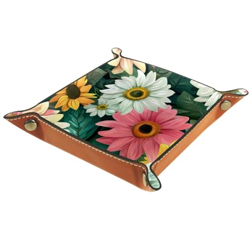 Sunflowers Pattern Dice Tray Dice Rolling Tray Folding Dice Holder for Dice Games, Like RPG, DND and Other Table Games - color: Multi 5