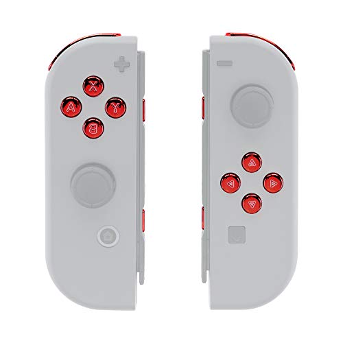 eXtremeRate Complete Replacement Buttons for Nintendo Switch Joycon and Nintendo Switch OLED, ABXY Button Home Direction Plus Minus L R ZL ZR SR SL Trigger for Joycon Controller, Red Chrome - color: Chrome Red