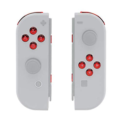 eXtremeRate Complete Replacement Buttons for Nintendo Switch Joycon and Nintendo Switch OLED, ABXY Button Home Direction Plus Minus L R ZL ZR SR SL Trigger for Joycon Controller, Red Chrome - color: Chrome Red