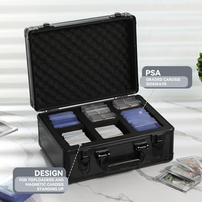 novelinks Trading Card Storage Box for 3" x 4" 35pt Rigid Cards, Toploader Organizer Case, Trading & Sports Cards, Graded & Rating Card Holder Box, with 3 DIY Partitions (3 Card Slots) - size: 3 Card Slots
