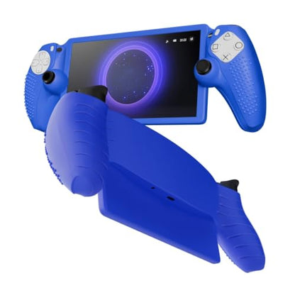 TNP Blue Silicone Case Cover Skin Compatible with PlayStation Portal | Protective soft-grip shell for steadier handheld play; 1 flexible cover only, console and thumb grips not included - color: Blue