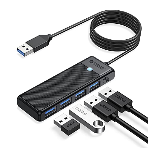 ORICO USB 3.0 Hub, 4-Port USB Hub with 6Ft Long Cable, Ultra Slim USB Splitter for Laptop MacBook Pro, iMac, Surface Pro, XPS, PS5，PC, Flash Drive, Mobile HDD - size: 6.0Ft
