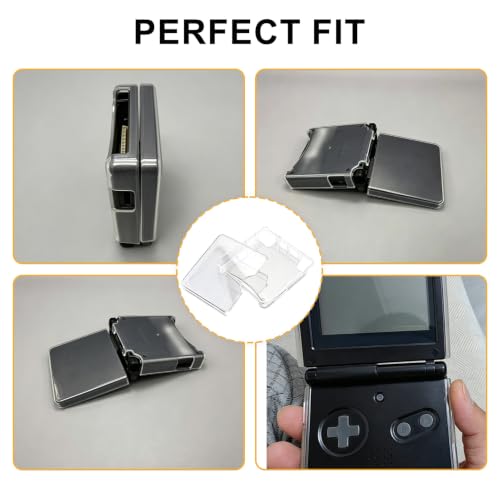Hard Transparent Protective Case Compatible with for GBA SP Console, Clear PC Shell Cover Case with Scratch Protection, Dust Resistant Snap-On Design for Gameboy Advance SP Console Accessories