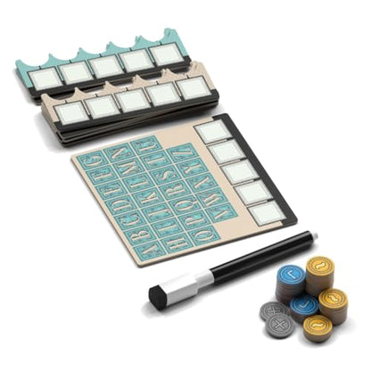 ALLPLAY Fiction - A Wordle-Inspired Board Game for Adults and Familes with Deception - Approachable and Fun Strategic Party Game in Small, Travel-Size Box (5" x 5" x 2")