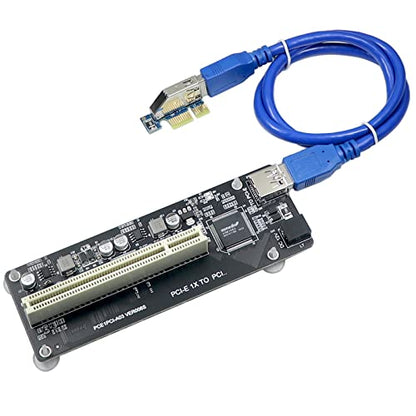 PCIe to PCI Adapter | Single/Dual Slot Converter with USB 3.0 Cable | Legacy Device Expansion for Audio Interfaces & Capture Cards - color: PCIe to Single PCI Right-Angle Adapter