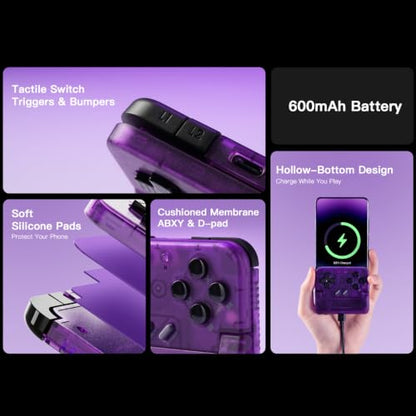GameSir Pocket Taco Vertical Mobile Gaming Controller – Retro Arcade Bluetooth Gamepad for Android, Portableh Wireless Game Controller for phone, 600mAh Battery, Pass-Through Charging - Purple