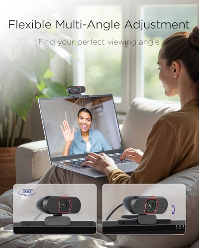 wegear 4K Webcam for PC, USB-A Computer Camera with Sony 1/2.55'' Sensor, 4K@30FPS & 1080P@60FPS, PDAF Autofocus, Dual Noise-Canceling Mics, Privacy Cover, 73° FOV for Meetings, Streaming & Gaming