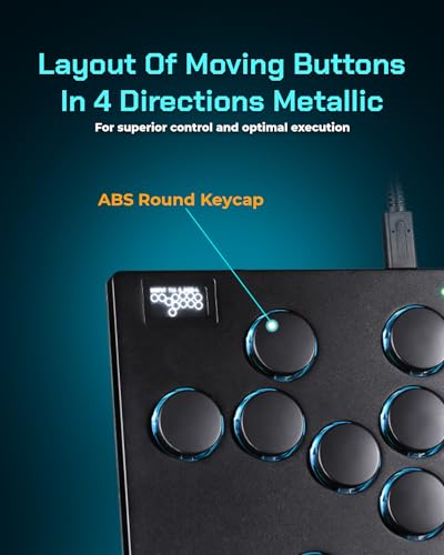 Sehawei Haute42 Leverless Arcade Stick 16Keys All-Button Controller with Custom RGB & Turbo Functions,Arcade Fighting Stick Compatible with PC/Ps3/Ps4/Switch/Steam-Supports SOCD - color: M16 Black