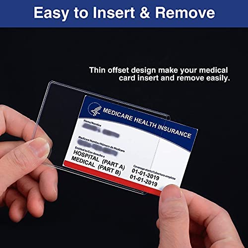 Sooez 10 Pcs New Medicare Card Holder Protector Sleeves, 12Mil Card Sleeves | PVC Clear Soft Social Security Card Protector, Waterproof Medicare Card Protector for New Medicare, Credit, Business Card