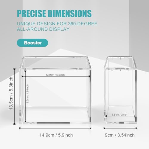 Booster Box Acrylic Case with Magnetic Closure, 5mm Thick Stackable Display Protector Storage Box for PKMN Card Game Booster Box Collection (3 Pack - size: PKMN Booster Box Case