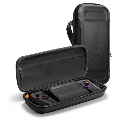 Spigen Rugged Armor Pro Hard Shell Carrying Case | ROG Xbox Ally X, Nintendo Switch 2, MSI Claw 7 AI+, ASUS ROG Ally, Accessory Pockets, Charger Storage - Black - color: Black