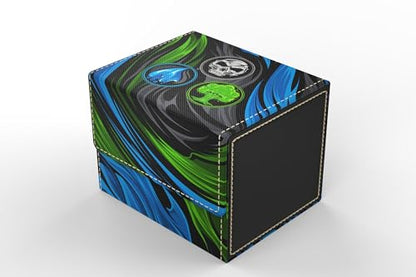 Vault- TCG/MTG 100+ Card Color Combo Deck Box (Blue/Black/Green) - color: Blue/Black/Green