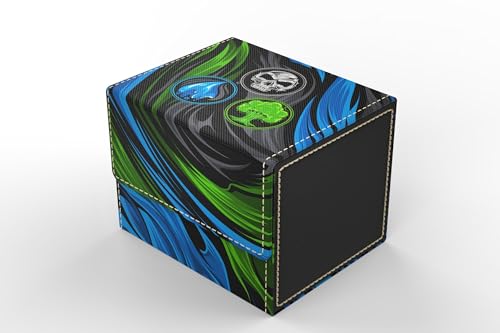 Vault- TCG/MTG 100+ Card Color Combo Deck Box (Blue/Black/Green) - color: Blue/Black/Green
