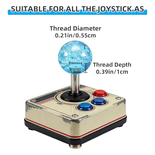 Gallipower 5PCS Joystick Head,Arcade Joystick Ball Top Handle Rocker Round Head,Arcade Kit DIY Replacement Parts(5 Crystal Colors) - color: style 8