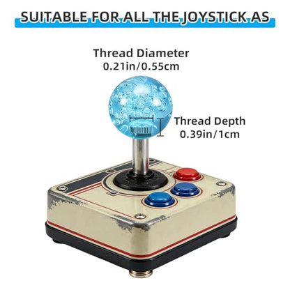 Gallipower 5PCS Joystick Head,Arcade Joystick Ball Top Handle Rocker Round Head,Arcade Kit DIY Replacement Parts(5 Crystal Colors) - color: style 8