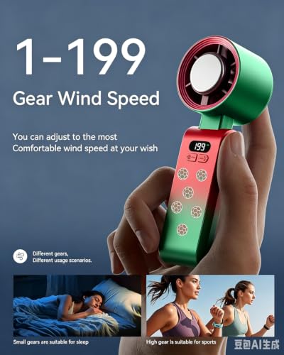 Handheld Portable Turbo Fan with Ice Cooler, Speed (1-199) 5500mAh Rechargeable Personal Fan,[20H Cooling Time] [20000 RPM] Pocket Fans for Travel/Outdoor/Office, Soccer - color: Soccer
