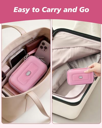 Krypthos Camera Case for Canon G7 X Mark III with SD Card Storage (Pink) | Compatible with Kodak Pixpro FZ45, Canon G7X Mark III，CAMKORY DC403, Travel Small Cameras, Protective, Durable, Easy to Carry - color: Pink