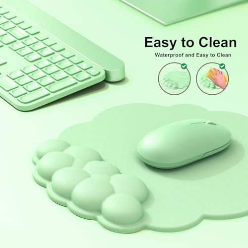 MOKURU Cloud Mouse Pad with Wrist Rest, Cloud Keyboard Wrist Rest, Mouse Pad Wrist Support, Ergonomic Keyboard Mouse Wrist Support (Green) - color: Green1