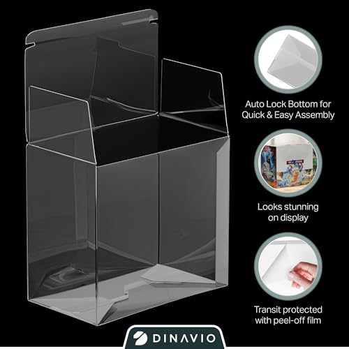 Dinavio Crafthouse Plastic PKMN Booster Box Protector 10 Pack - Booster Box Case Display Protectors - Compatible with English PKMN Booster Boxes - 0.5mm Thick (Pack of 10) - size: 10 Pack
