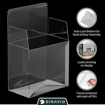 Dinavio Crafthouse Plastic PKMN Booster Box Protector 10 Pack - Booster Box Case Display Protectors - Compatible with English PKMN Booster Boxes - 0.5mm Thick (Pack of 10) - size: 10 Pack