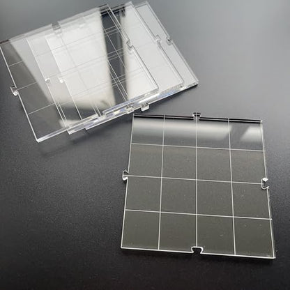 9 Pieces Modular Acrylic Map Tiles, 1-Inch Grid, 3mm Thick, Dry-Erase Surface for Tabletop Games