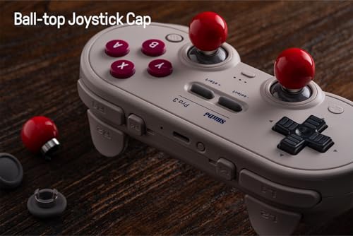 8Bitdo Pro 3 Bluetooth Controller with Charging Dock - Gray | Swappable ABXY Buttons, TMR Joysticks, Hall Effect Triggers, Back Buttons, Switch/Switch 2, Windows, Apple, SteamOS, Android - color: Gray