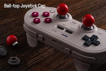 8Bitdo Pro 3 Bluetooth Controller with Charging Dock - Gray | Swappable ABXY Buttons, TMR Joysticks, Hall Effect Triggers, Back Buttons, Switch/Switch 2, Windows, Apple, SteamOS, Android - color: Gray