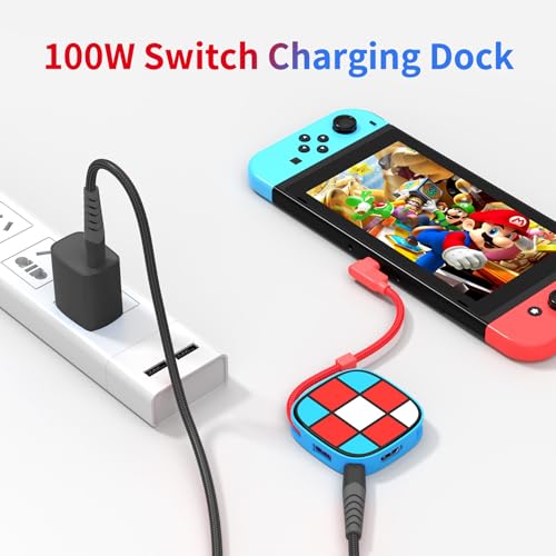 Boreguse Switch Dock with Organizer Design for Nintendo Switch Dock Switch TV Dock, Switch Charging Dock with 4K HDMI Output/USB 3.0/ PD 100W Charging Port for MacBook Pro/Air, Not for Switch 2