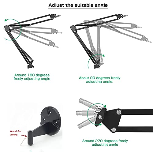 Webcam Ring Light Wall Mount, 10'' Streaming Light with Folding Arm Wall Holder Compatible with Logitech C920s StreamCam Brio C930 C922x C925e C615 webcams