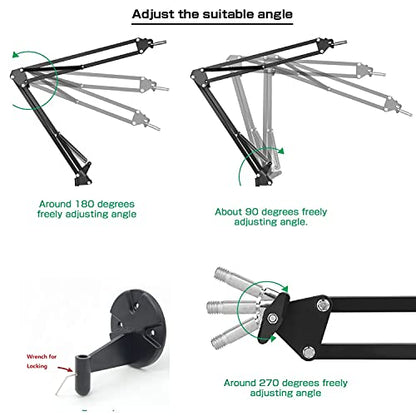 Ring Light Wall Mout Phone Holder, 10'' Ring Light with Wall Folding Arm Compatible with iPhone 15 14 13 12 11 Xr Xs X 9 8 7 Plus and Samsung Cell Phones and Webcams
