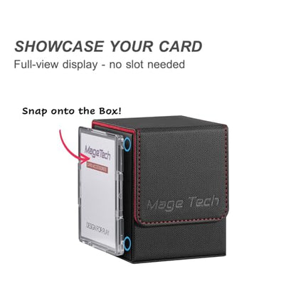 Mage Tech Adventurer [Champion] 60-Card Solution - Avatar Holder + Pocket Dice Box with Life Tracker - Rugged, Expandable - MTG Standard/LOR/PTCG - Black/Red - color: 2. Ambition (Black/Red), style: 3. Champion[60-card solution]