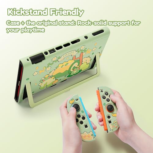 GeekShare Protective Case Compatible with Switch 2, Hard PC Slim Dockable Shell Cover Designed for Switch 2 Game Console and Joystick Controllers - Matcha Froggy - color: Matcha Froggy