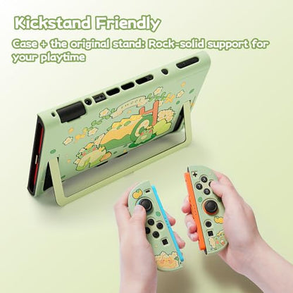 GeekShare Protective Case Compatible with Switch 2, Hard PC Slim Dockable Shell Cover Designed for Switch 2 Game Console and Joystick Controllers - Matcha Froggy - color: Matcha Froggy