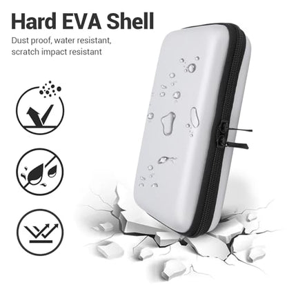 Carrying Case for NintendoNew New 2DS XL, 2DS LL, NEW 3DS, 3DS Console, Hard Protective Shell Travel Case Pouch with 8 Game Cartridges Slot, Water Proof PU & Hard EVA, Console - color: Silver