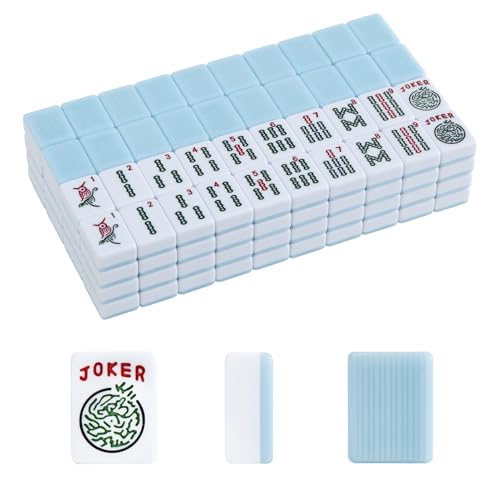 American Mahjong Tiles Set,Mahjong Game Set with 166pcs 1.2’’ Light Blue Tiles (Tiles Only Set) - color: Light Blue