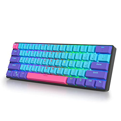 surmen GT61 60% Mechanical Gaming Keyboard 60 Percent RGB Backlit Hot-Swappable Wireless/Wired Compact Mini Keyboards Bluetooth 5.0 Keyboard Programmable/N-Key Rollover (Red, Joker) - color: Joker-Red Switch