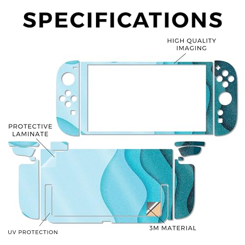 Glossy Glitter Gaming Skin Compatible with Nintendo Switch 2 Console Only - Papercraft Cyan - Premium 3M Vinyl Protective Wrap Decal Cover - Easy to Apply | Crafted in The USA by MightySkins - color: Papercraft Cyan, size: Switch 2 Console Skin Only, styl