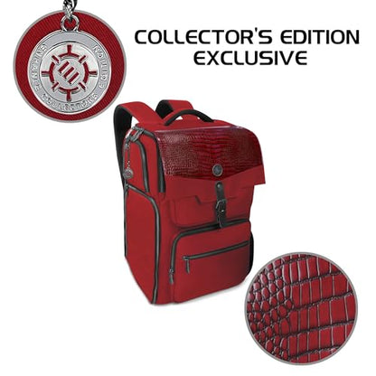 ENHANCE Collector's Edition DnD Backpack - RPG DM Bag for Dungeons and Dragons - DnD Bag fits 6-8 Books, 18" Laptop/DM Screen Slot, Miniature Foam Trays, Accessory Pockets, Map Strap (Dragon Red) - color: Dragon Red