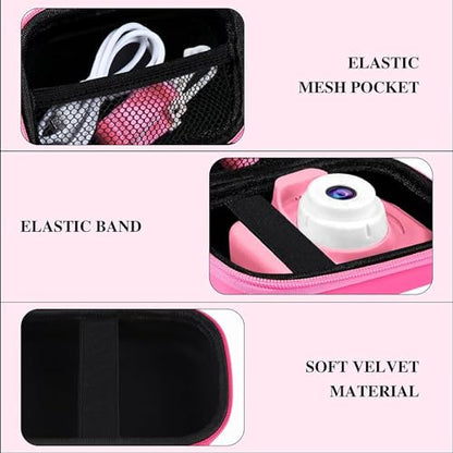 Leayjeen Kids Camera Case Compatible with Seckton/GKTZ/OZMI/PROGRACE/Dylanto/Rindol/VATENIC/Nine Cube/hyleton and More Kid Digital Camera Toys Gifts and Accessories (Case Only) | Fits CIMELR/Seckton/OZMI Kids Toy Cameras and Children Digital Camera,Shockp